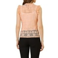 thumbnail image 3 of INSPIRE CHIC Women's Sleeveless Lace Ruffled Semi Sheer Blouse Top, 3 of 7