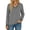 Gray, variant on MOSHU Color Block T Shirts for Women V Neck Long Sleeve Womens Shirts Loose Fall Tops with Pocket