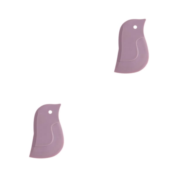 Moyic Rascador de bandejas, herramienta de limpieza para quitar manchas, superficie lisa multicolor, lavable, práctico utensilio de cocina, Rosa 2piezas