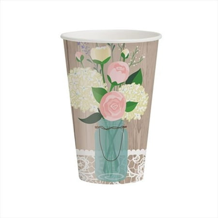 Creative Converting 378706 Rustic Wedding - Hot & Cold Cups, 12 Oz. - Case of