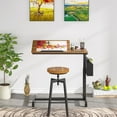 thumbnail image 5 of Tribesigns Height Adjustable C Shaped End Table with Wheels and Side Pocket, Mobile Sofa Snack Table with Tiltable Drawing Board, Laptop Side Tray Table for Couch Bed (Walnut Brown), 5 of 8