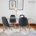 thumbnail image 3 of Set de sillas estilo Eames Gaon Home tapizadas en vinipiel negro, 3 of 8
