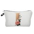 thumbnail image 2 of Dreparja Letter Comestic Travel Bags for Women Gold Alphabet with Flower Makeup Bag Portable Travel Stuff Bag Zipper Toiletry Pouch Personalized Gifts for Women, 2 of 2