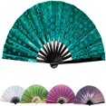 thumbnail image 1 of EIMELI Line Dance Popping Fan  Pop Line Dance Handheld Folding Fan with Loud Clappers  Rave Snap Clack Popping Fans  Large Metal Fans  Chinese & Japanese Style Boots on The Ground, 1 of 7