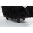thumbnail image 4 of Harry the Cow Storage Ottoman with Long Black Fur Wood Frame, 4 of 7