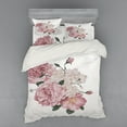 thumbnail image 1 of Ambesonne Rose Bedding Set 4 Pcs, Old Roses Corsage Grunge, Queen, Beige Rose Green, 1 of 3