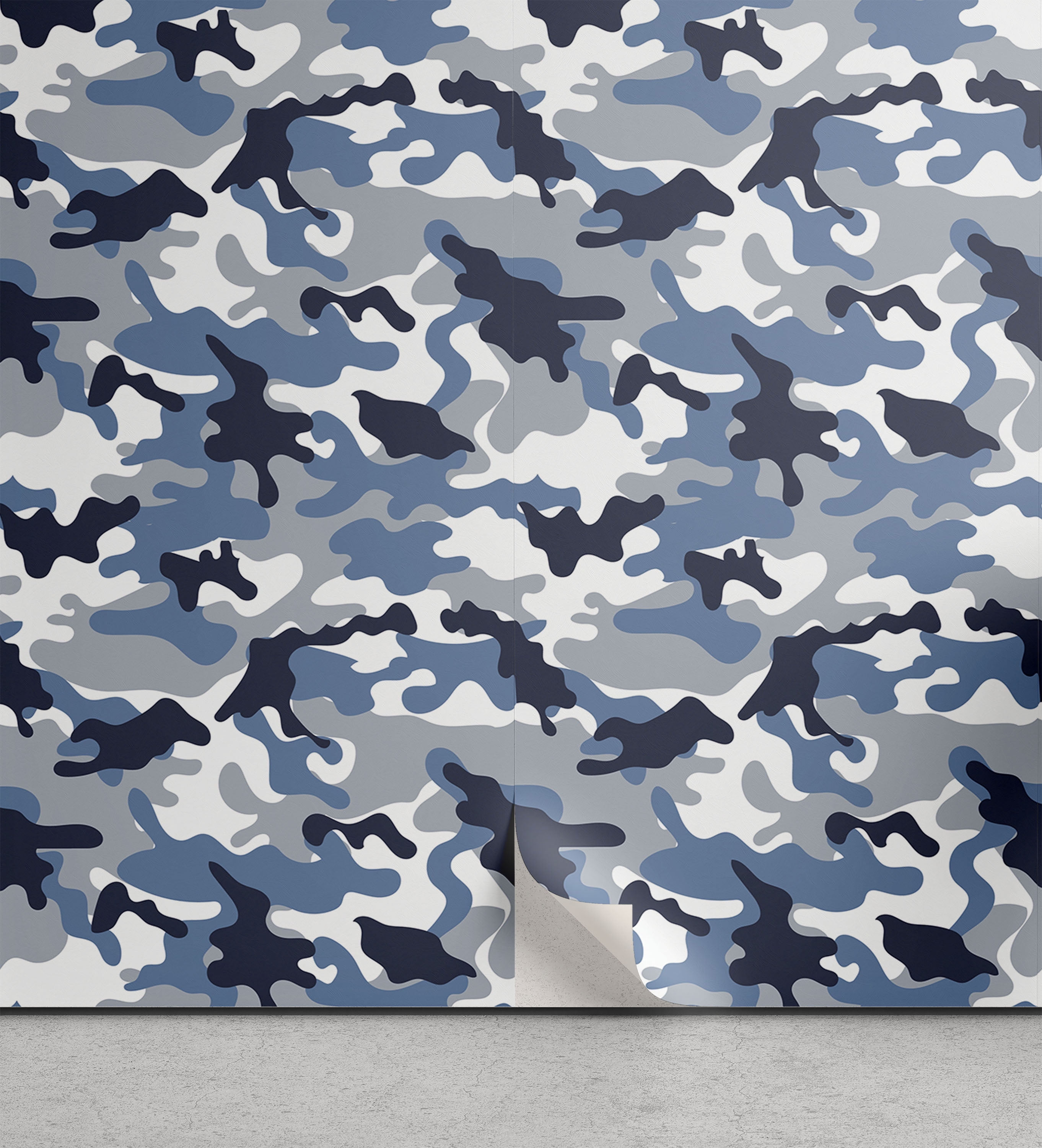 Camouflage Peel & Stick Wallpaper, Illustration Abstract Soft Colors