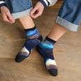 thumbnail image 3 of Pofeuu Moonlit Blue Wolf Print 30cm Socks, Adult Running Hiking Socks for Youth and Adult, 3 of 7