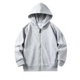 thumbnail image 6 of Ohufall Hooded Sweatshirt Jacket for Girls Boys Zipper Long Sleeve Top with Pocket Versatile Solid Color Casual Sweatshirts 1-11T, 6 of 6