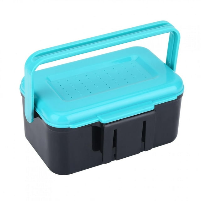 Caja de aparejos de pesca, caja de cebo de pesca de plástico duradero portátil, diseño exquisito