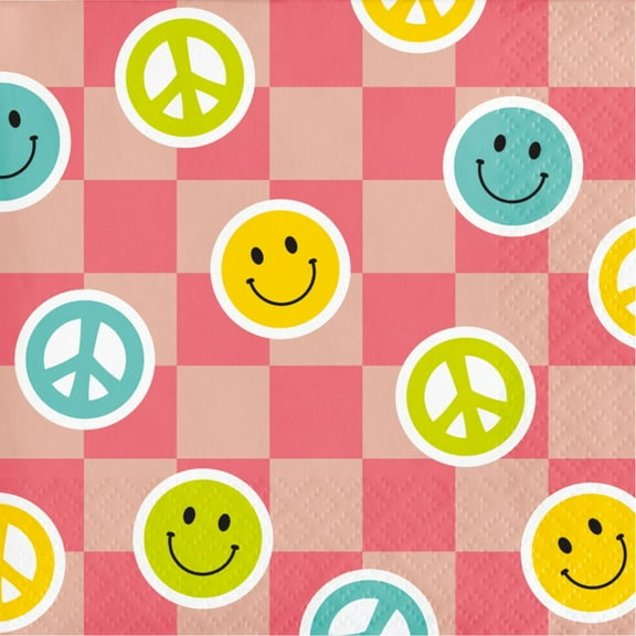 Flower Power Paper Beverage Napkins 16 Per Pack