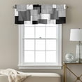 thumbnail image 5 of Rod Pocket Window Valances Grey Art Color Block Geometry Grid Short Kitchen Curtains Abstract Window Treatment Drapes for Bedroom Bathroom Living Room 56x16In,1 Panel, 5 of 9