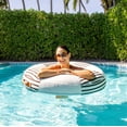thumbnail image 5 of Big Joe Lux Ring Premium Inflatable Pool Float, Premier Mesh, Durable UV Protected Polyester Blend, Black and White Cape Stripe, 5 of 9