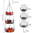 thumbnail image 1 of Multi-layer Hanging Fruit Basket Home Multi-purpose Storage Basket Hanging Flower Basket Rack Durable Hanging Fruit Plate with Hook for Fruit Vegetable Kitchenware, 1 of 9