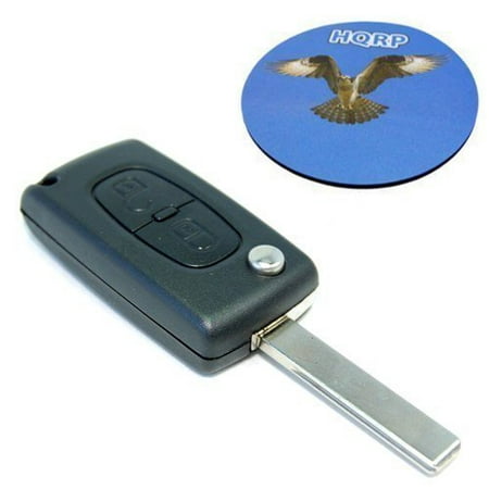 HQRP Folding Flip Key FOB Shell Remote Case w/ 2 Buttons compatible with Peugeot 107 207 307 308 407 408 plus HQRP