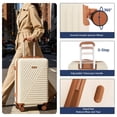 thumbnail image 5 of Hardside Luggage Sets, Lightweight Suitcase with Spinner Wheel TSA Lock, Travel Luggage with Duffel Bag, White, 5 of 6