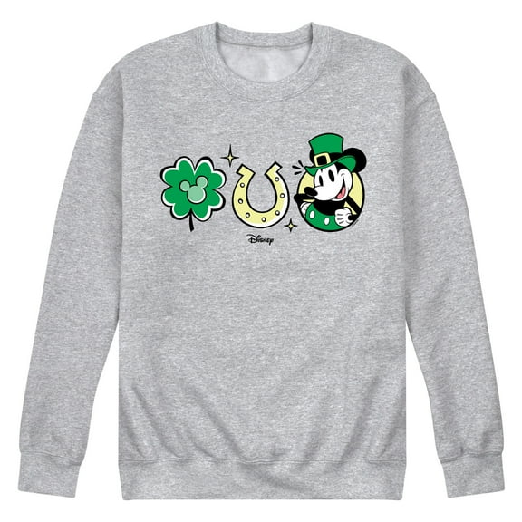 Disney - Mickey St Patricks Icons - Men's Crew Neck Fleece Pullover