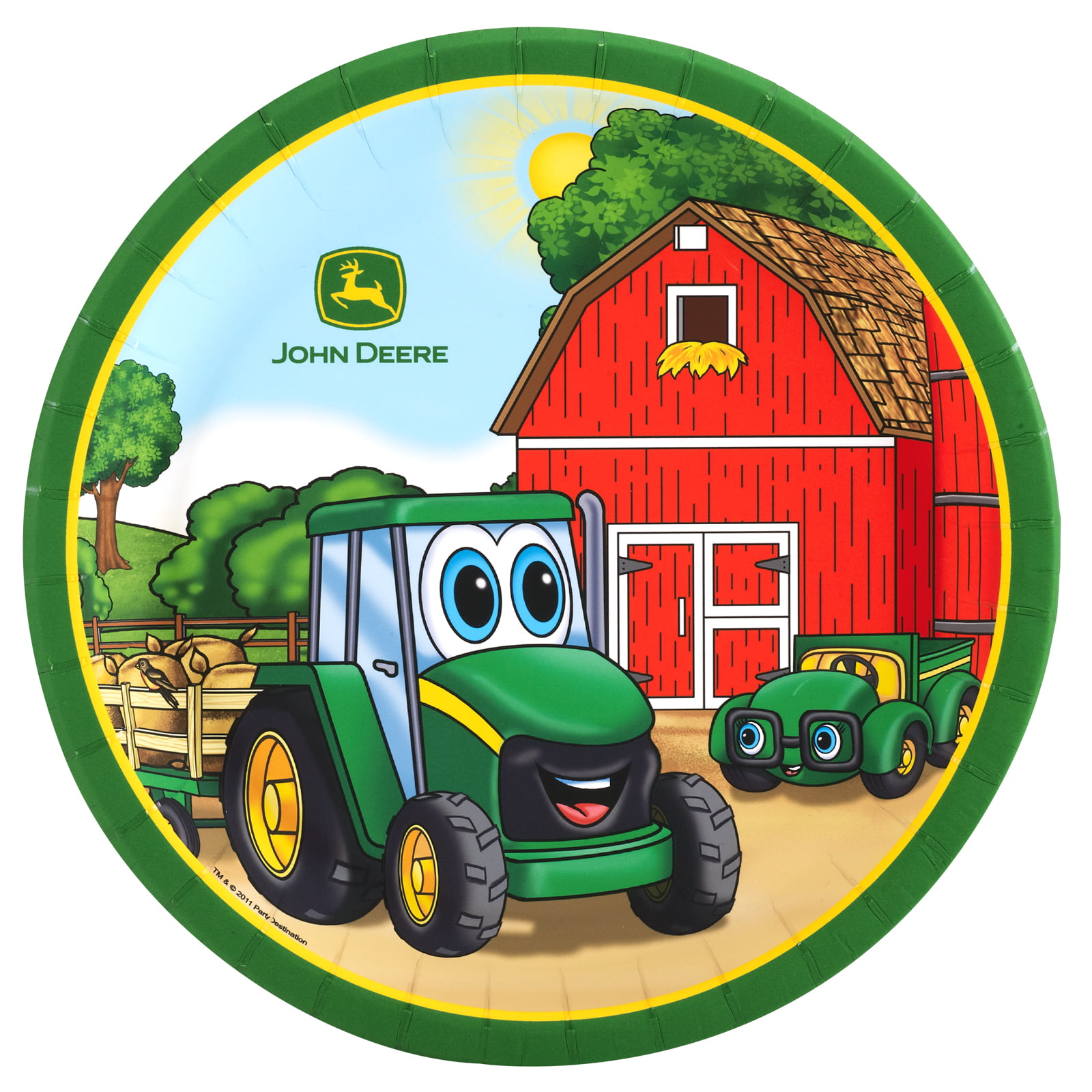 John Deere Johnny Tractor Dinner Plates (8 Count) - Walmart.com