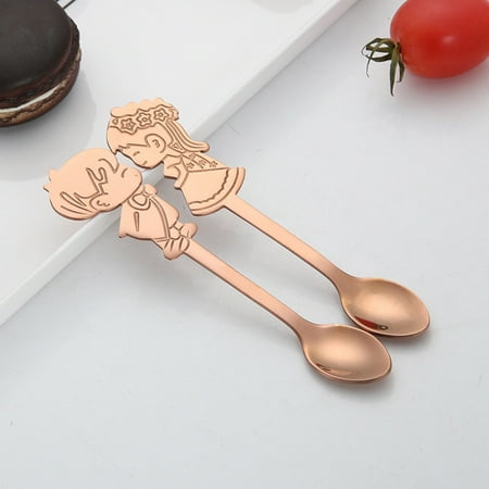 

Mittory Colorful Spoon Couples Spoons Flatware Coffee Drinking Tools Kitchen Gadget