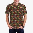 thumbnail image 5 of Yiaed Fox In ForestPrint Men's Short Sleeve Polo Shirt,Golf Polo for Men Three-Button Golf Shirt Athletic Casual Collared T-Shirt- 3X-Large, 5 of 7