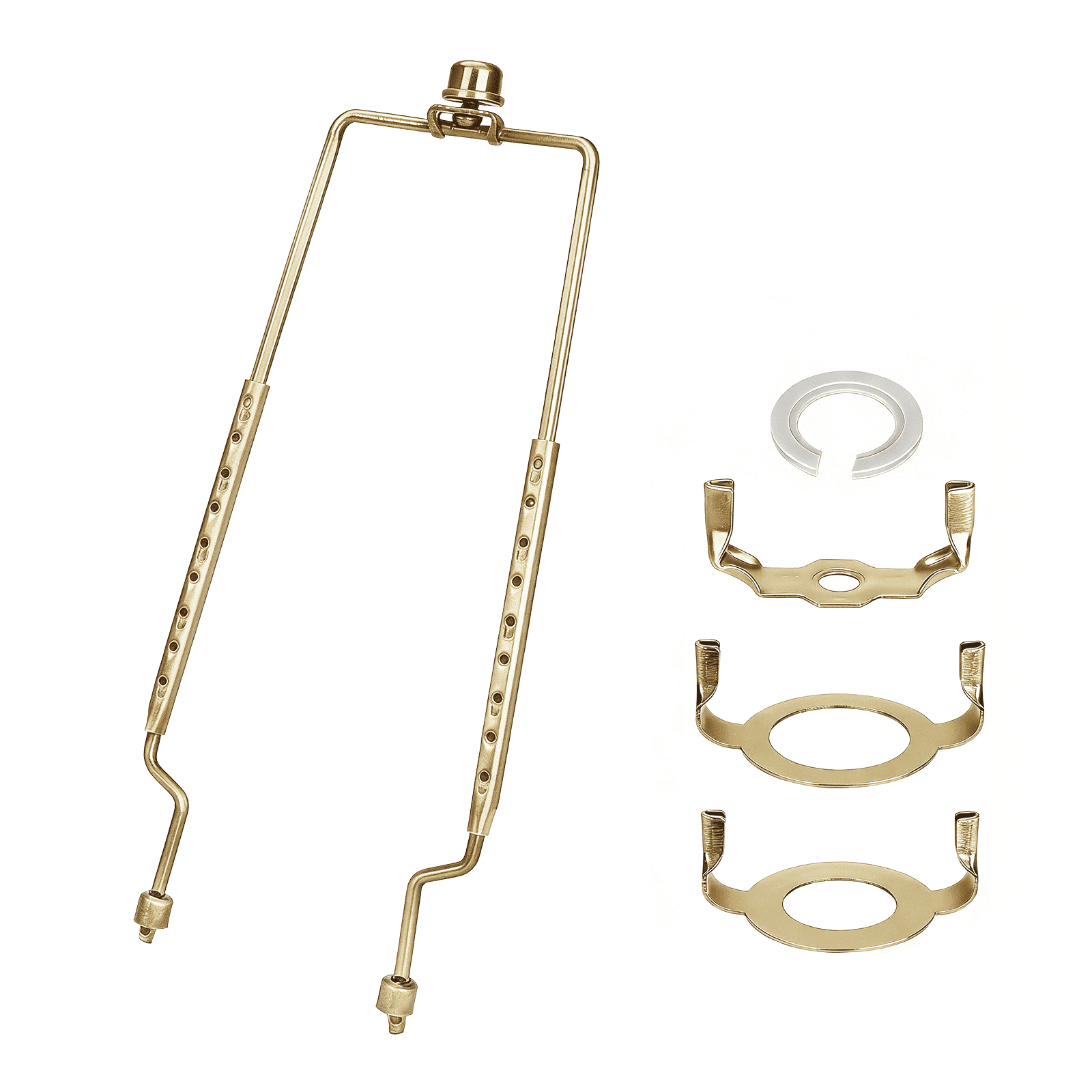 YOKIVE Lampen-Harfen-Sattelbasis – Set Mit E27 (42 Mm) & E26 (36 Mm) + UNO-Adapterring, Rutschfest, Gold