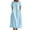 Light Blue, variant on Womens Maxi Dress, Women Solid Round Neck Short Sleeve Cotton Linen Dress, Plus Size Summer Casual Long Dresses, Wedding Guest Dresses Beach Party Dress Blue XXL