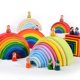 thumbnail image 2 of 12 rompecabezas de madera Rainbow Stacker Toy para niños, 2 of 5