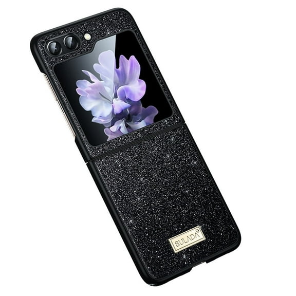 for Samsung Galaxy Z Flip 5 Luxury Cover,Fashion New Glitter Bling Sparkly Case Slim Lightweight Cute Cover Shockproof Protective Phone Case for Galaxy Z Flip 5 2023,Black