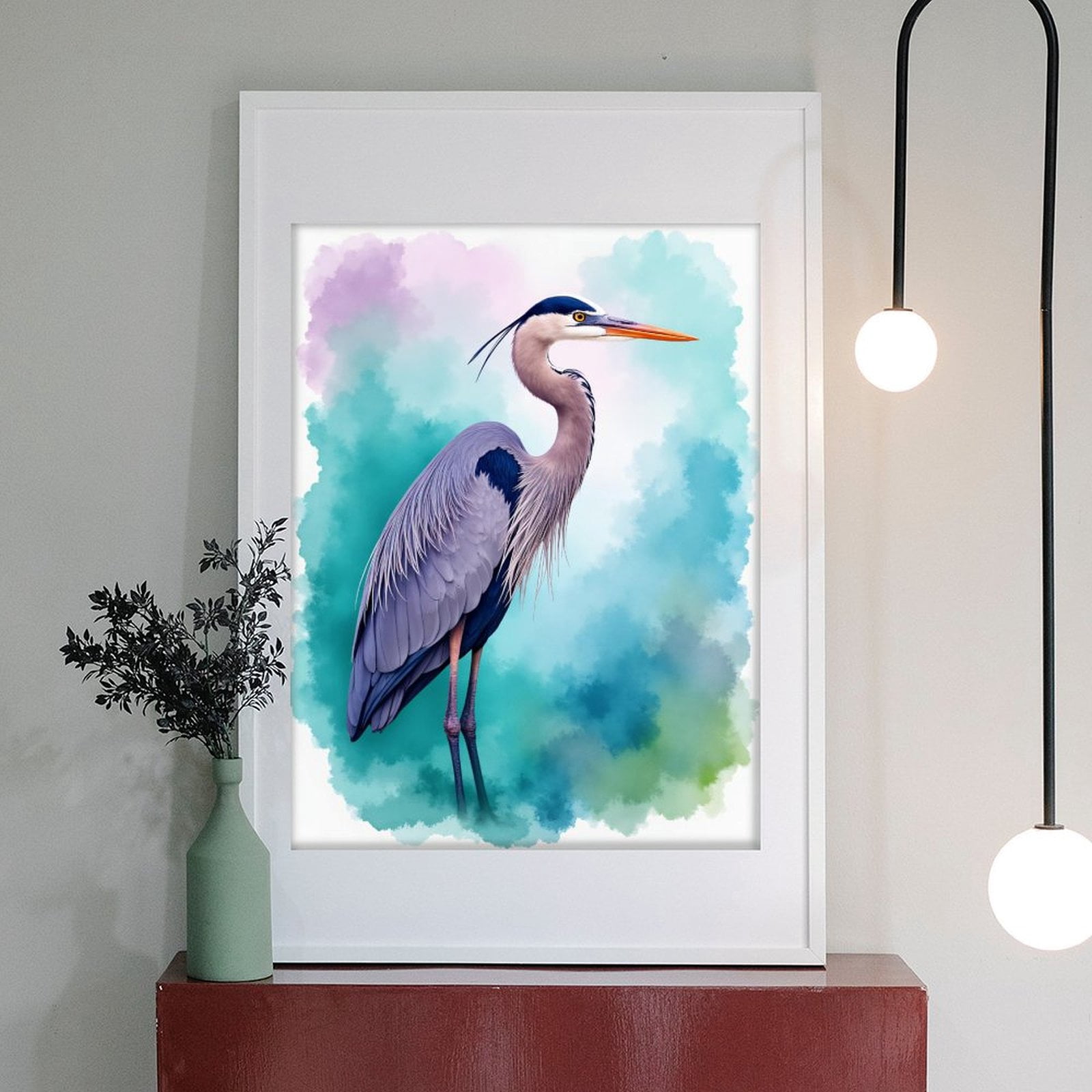 Diamond Art Kits for Adults - 5d Blue Heron Watercolor Art Diamond Painting for Adults, Diamond Art for Adults Beginners, Diamond Painting Kits for Adults for Home Wall Decor