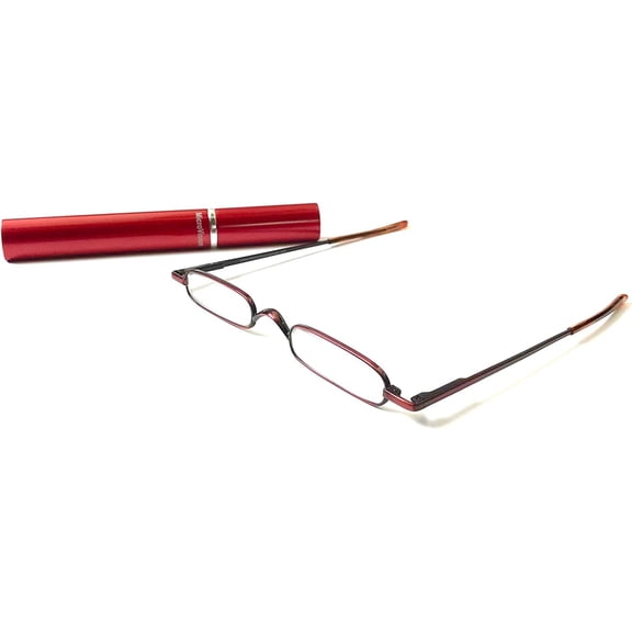 MicroVision Optical Original Mini Reader Reading Glasses With Tube Case For Women and Men Lightweight & Portable Eyeglasses