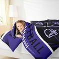 thumbnail image 4 of jejeloiu Football Game Gaming Twin Comforter Sets,Purple Black Helmet Bedding Set For Ball Lover Reversible 2-Piece, 4 of 8