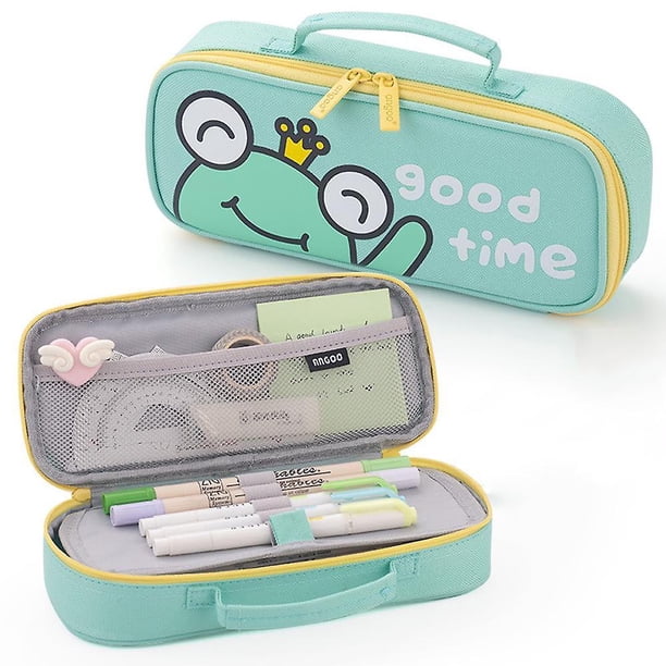 1 estuche para lápices con diseño de príncipe rana, estuche para lápices portátil de alta capacidad, multifunción, con compartimentos para niñas, niños y adolescentes, estuche para lápices portátil (
