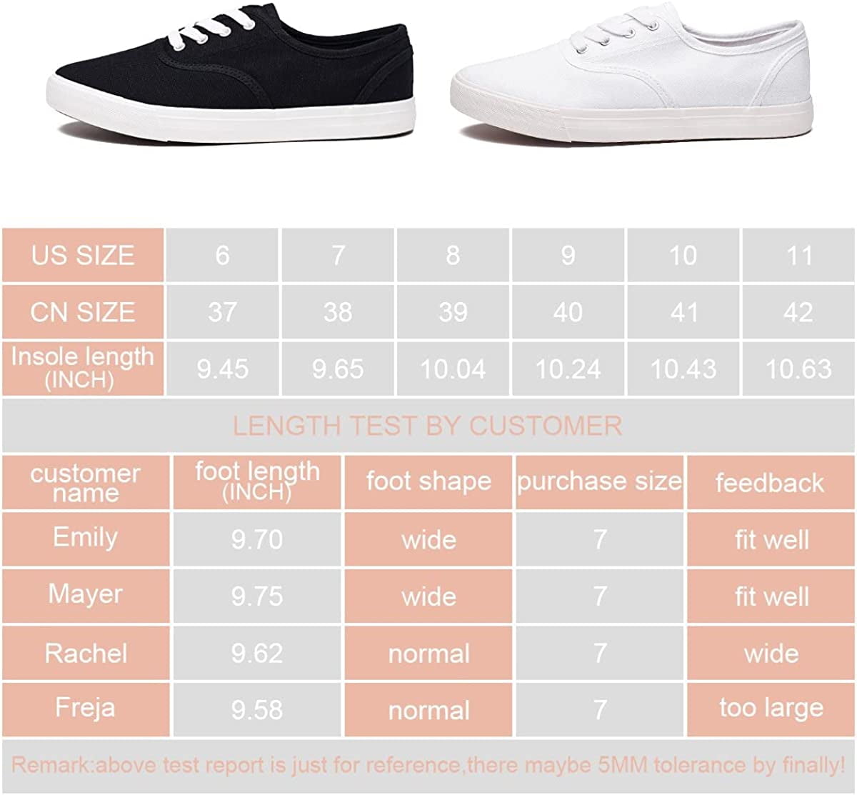 YAZI Women's Casual Classic White Canvas Shoes, Breathable Low Cut