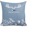 thumbnail image 1 of Linen Deer Nordic Retro Pattern Pillowcase Soft Pillowcase Sofa Home Car Office Decoration, 1 of 4