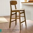 thumbnail image 6 of Best Choice Products 2-Piece Farmhouse Counter Height Bar Stool Set w/ Cushioned Seat, Wooden Backrest  Walnut/Cream, 6 of 10