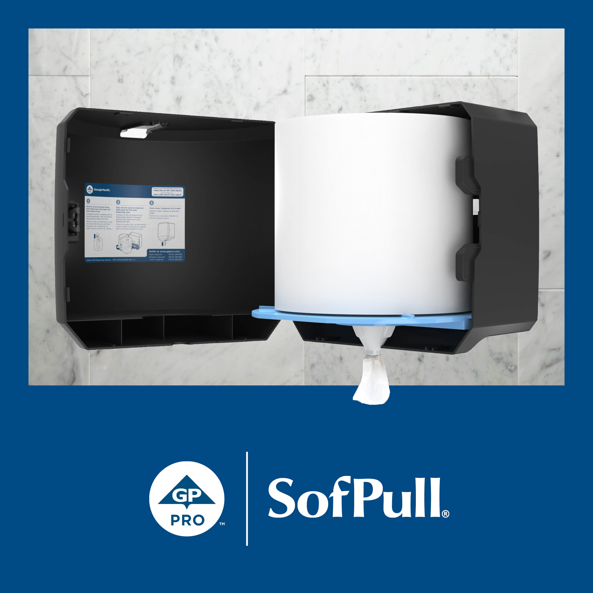 SofPull® Large High-Capacity Premium Paper Towel by GP PRO (Georgia-Pacific), White, 4 Rolls Per Case