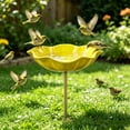 thumbnail image 2 of Handmade Metal Flower Garden Stake With Bird Bath & Pollinator Water Station Bath For Garden Metal Water Feeder With Flower Design For Outdoor Yard Decor, 2 of 9