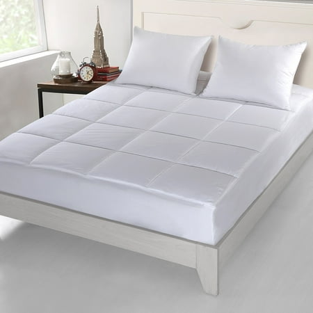 "500 Thread Count Cottonlux All Cotton Overfilled Self Cooling Mattress Pad 100% Cotton Fill and