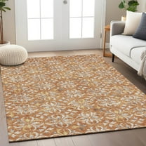 Addison Rugs Chantille Indoor/Outdoor Transitional Floral Copper Washable Rectangle Rug, 10' x 14'