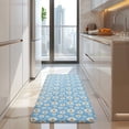 thumbnail image 4 of Light Blue Daisy Flower Pattern Kitchen Rug Mat,Kitchen Runner Rugs Non Skid Washable,Decorative Kitchen Floor Mats for Kitchen,Sink,Laundry,17"x47.2", 4 of 7