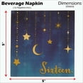 thumbnail image 5 of Havercamp Sweet 16th Birthday Party Pack for 16 Guests; Plates, Napkins and 2 Balloons with Deluxe Foil Printing. Stars, Moons and Gold Bling Starry Night Design on Dark Blue Ombre Sky., 5 of 6