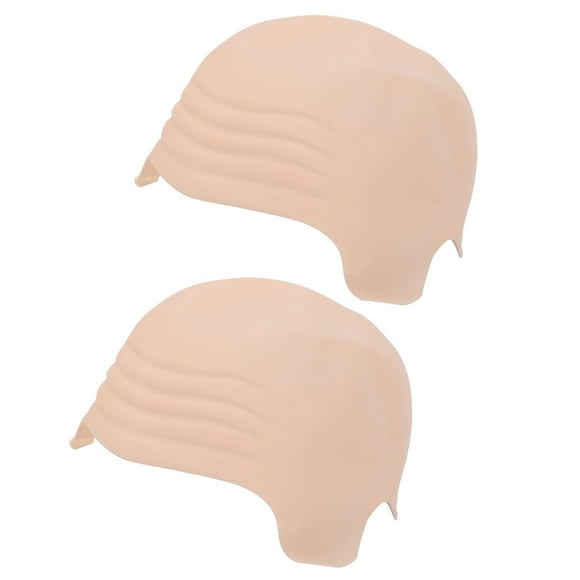 Latex Bald Cap Bald Head Wig Cap for Cosplay  Costume Party 2 Pack Reusable Elastic Bald for Kids Teens Adults