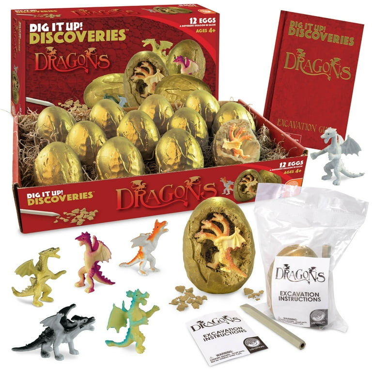 MindWare Dig It Up! Dragon Eggs Dig Kit, 12 Mystery Dragon Toys