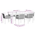 thumbnail image 4 of vidaXL 7 Piece Garden Dining Set with Cushions Poly Rattan and Steel, 4 of 5