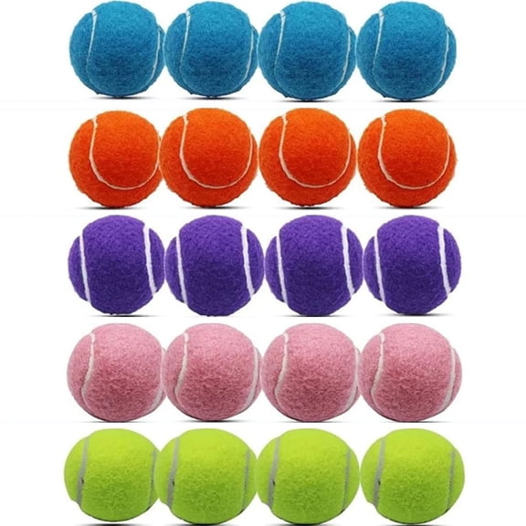 Magicorange 2 Inch Small 20-Piece Tennis Balls for Dogs with Mesh Bag, Multicolor for Puppy Dogs Playing Exercise and Practice