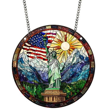 LanSuare 4th of July America Patriotic Hanging Decoration USA Memorial Day Door Indoor Wall Hanging Decoration