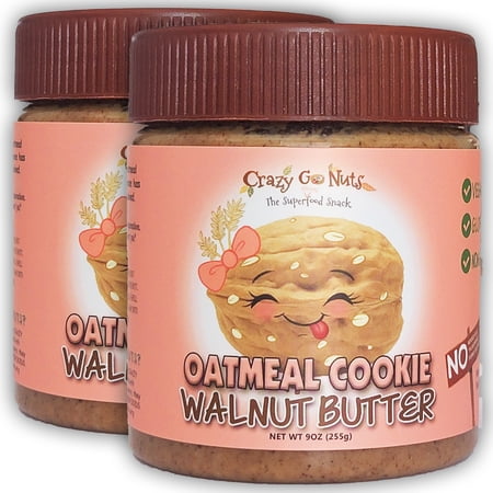 (2-Pack) Crazy Go Nuts Oatmeal Cookie Walnut Butter, 9 oz