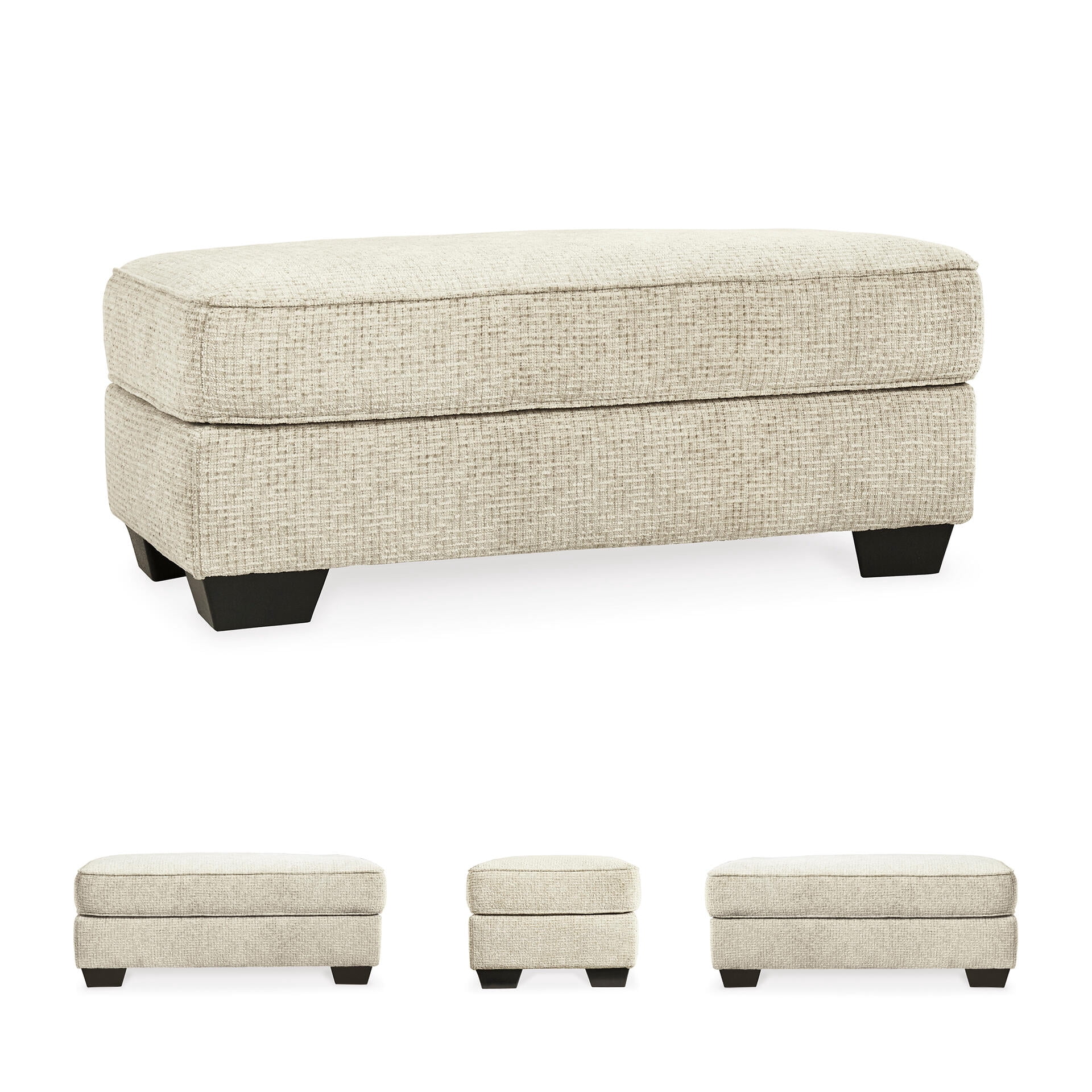 Signature Design by Ashley Monaghan Ottoman, Sandstone Chenille Upholstered Living Room Footrest