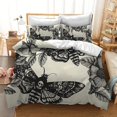 thumbnail image 2 of Juego de ropa de cama con estampado de polilla gótica suave y elegante - Juego de funda nórdica de 2/3 piezas para dormitorio y habitación de invitados, 2 of 3