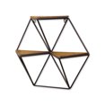 thumbnail image 2 of 22" Black and Brown Unique Bannes Two Tier Triangular Floating Shelf, 2 of 4